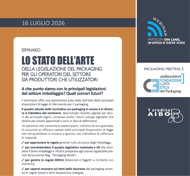 Seminario Lo stato dell’arte della legislazione del packaging